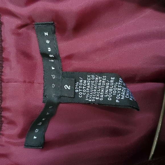 Burgundy velvet ribbon lined blazer - Picture 3 of 6